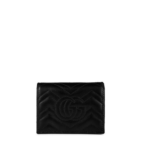 Women's GG Motif Leather Marmont Card Case Wallet