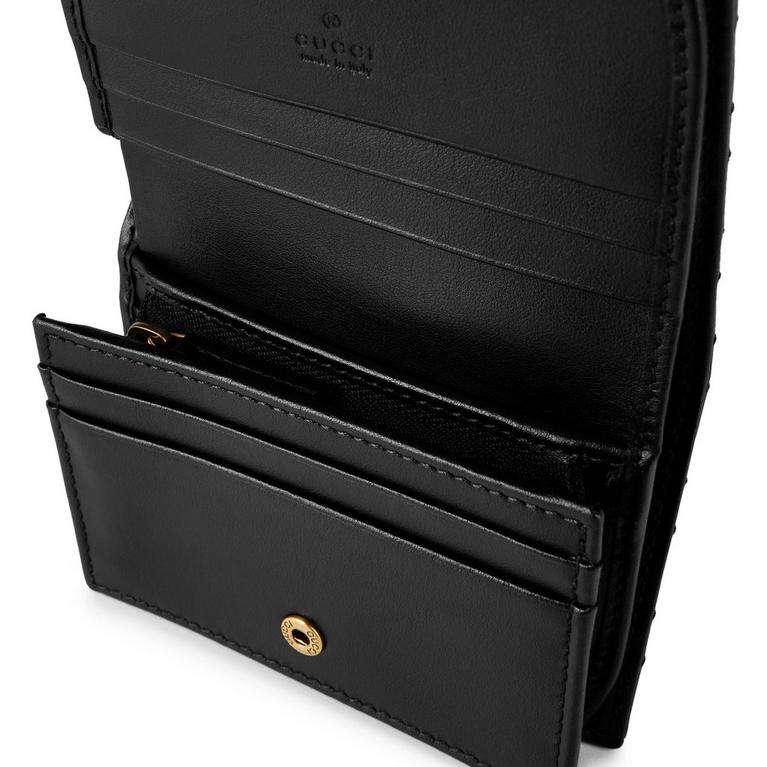 Women's GG Motif Leather Marmont Card Case Wallet