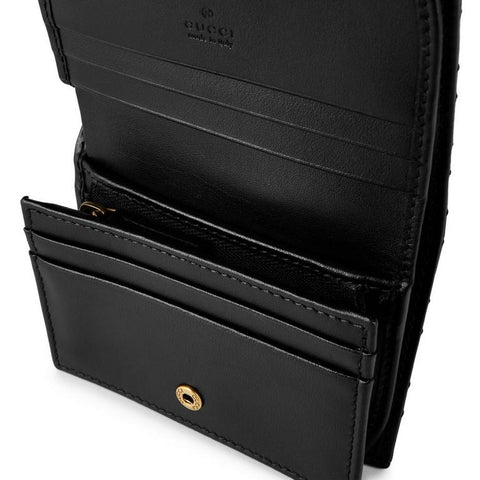 Women's GG Motif Leather Marmont Card Case Wallet
