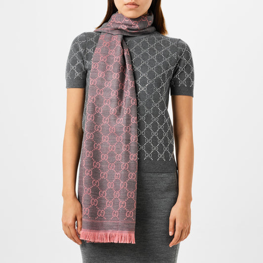 Women's GG Logo Wool Scarf