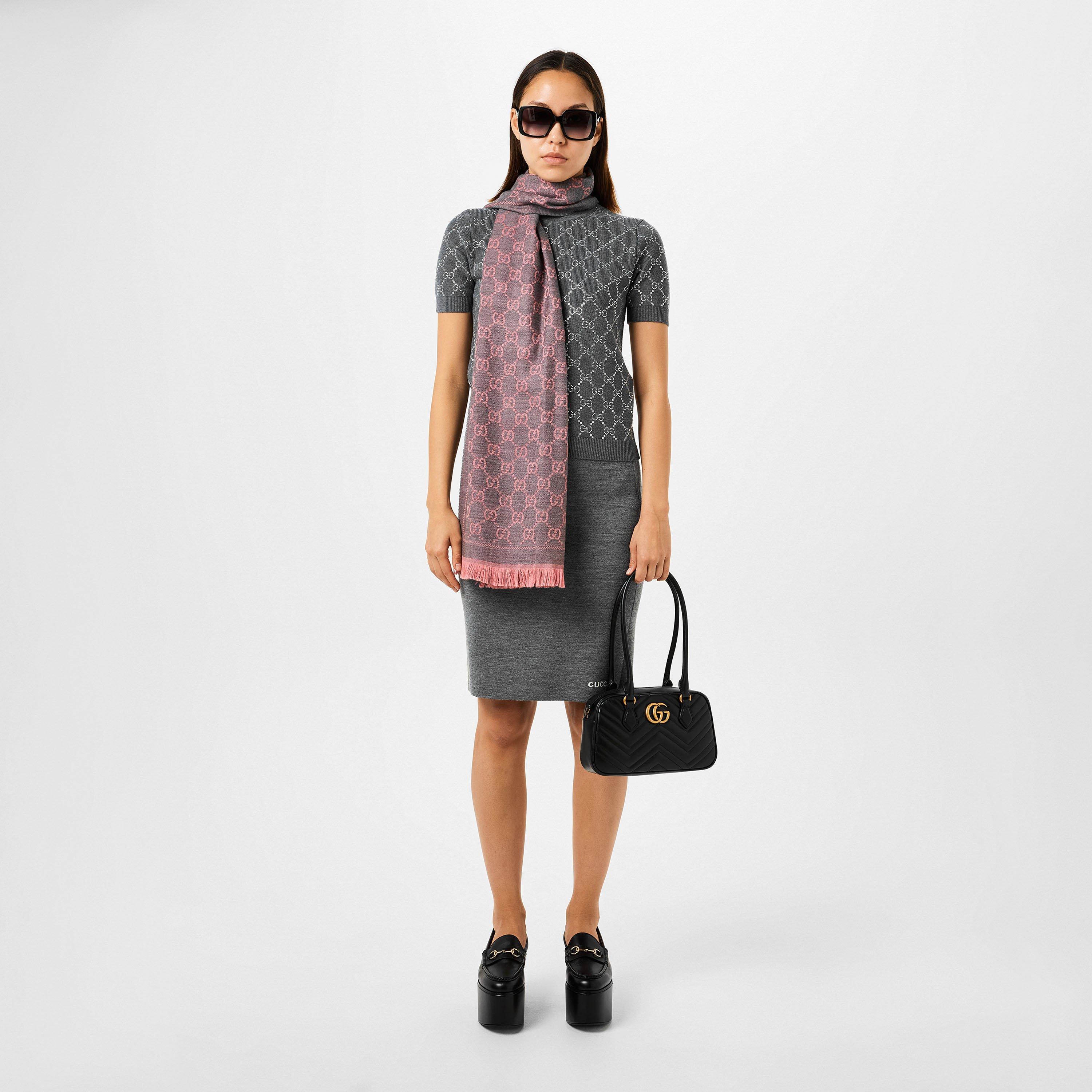 Women's GG Logo Wool Scarf