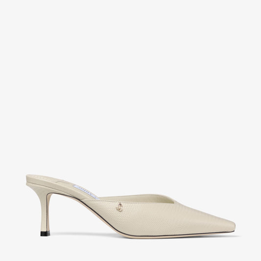 Vivi 65 Bamboo Lizard Printed Leather Mules