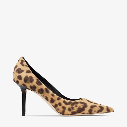 Love 85 Natural Leopard Print Pony Pumps