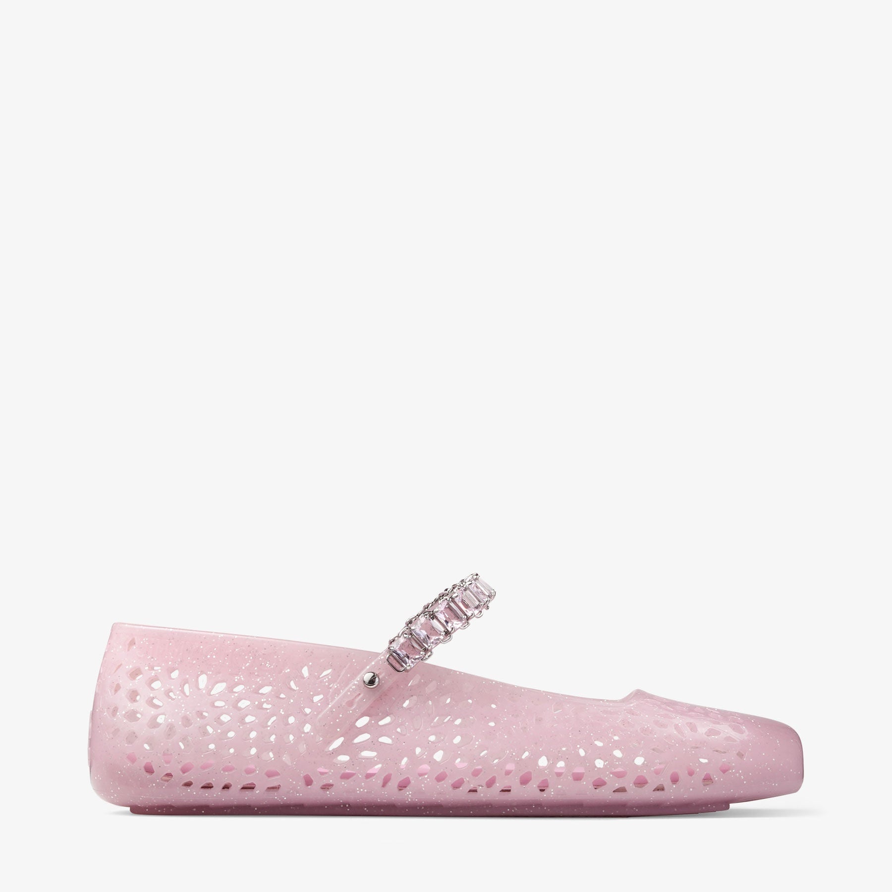 The Jelly Cotton Candy Jelly Ballerina Flats with Crystal Embellishment
