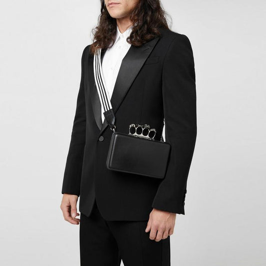 Twisted Leather Clutch Bag