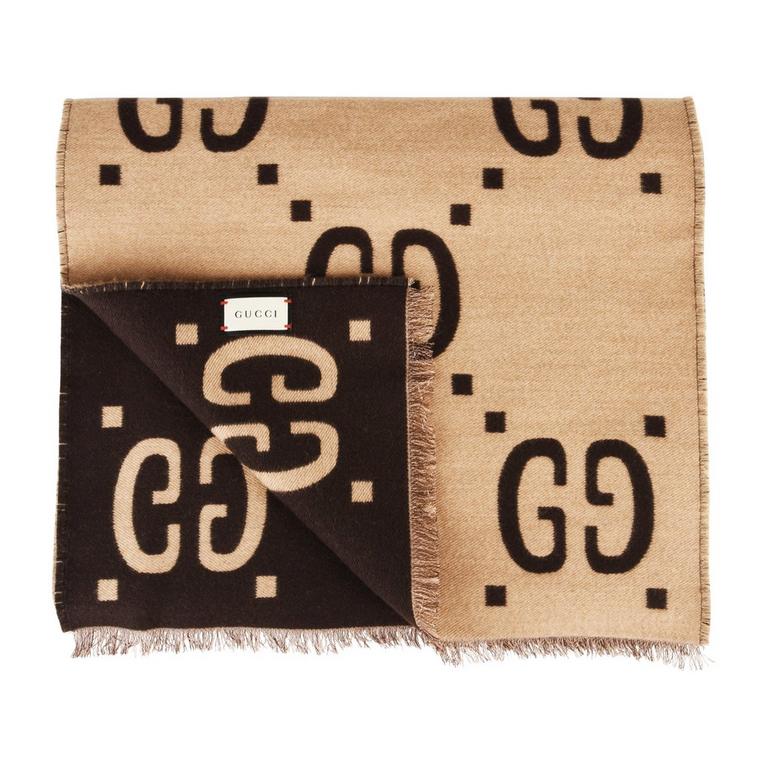 Men's Jacquard Wool GG Scarf