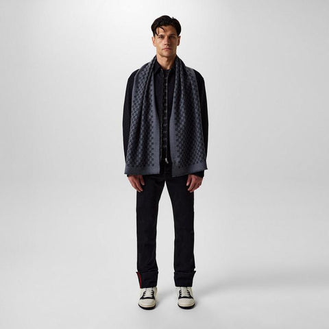Men's GG Jacquard Wool Scarf