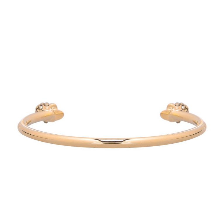 Thin Twin Skull Crystal Bracelet