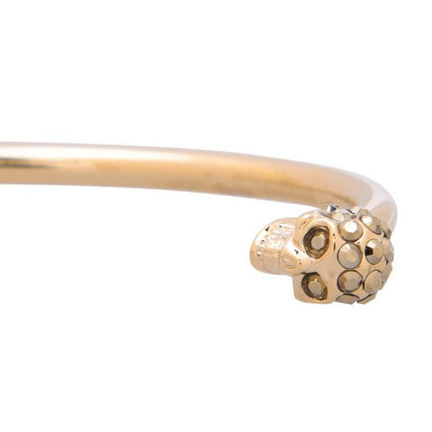 Thin Twin Skull Crystal Bracelet