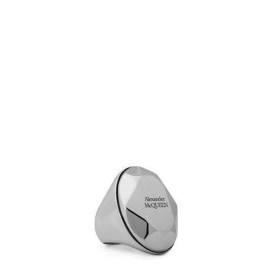 Faceted Stone Ring In Antique Silver