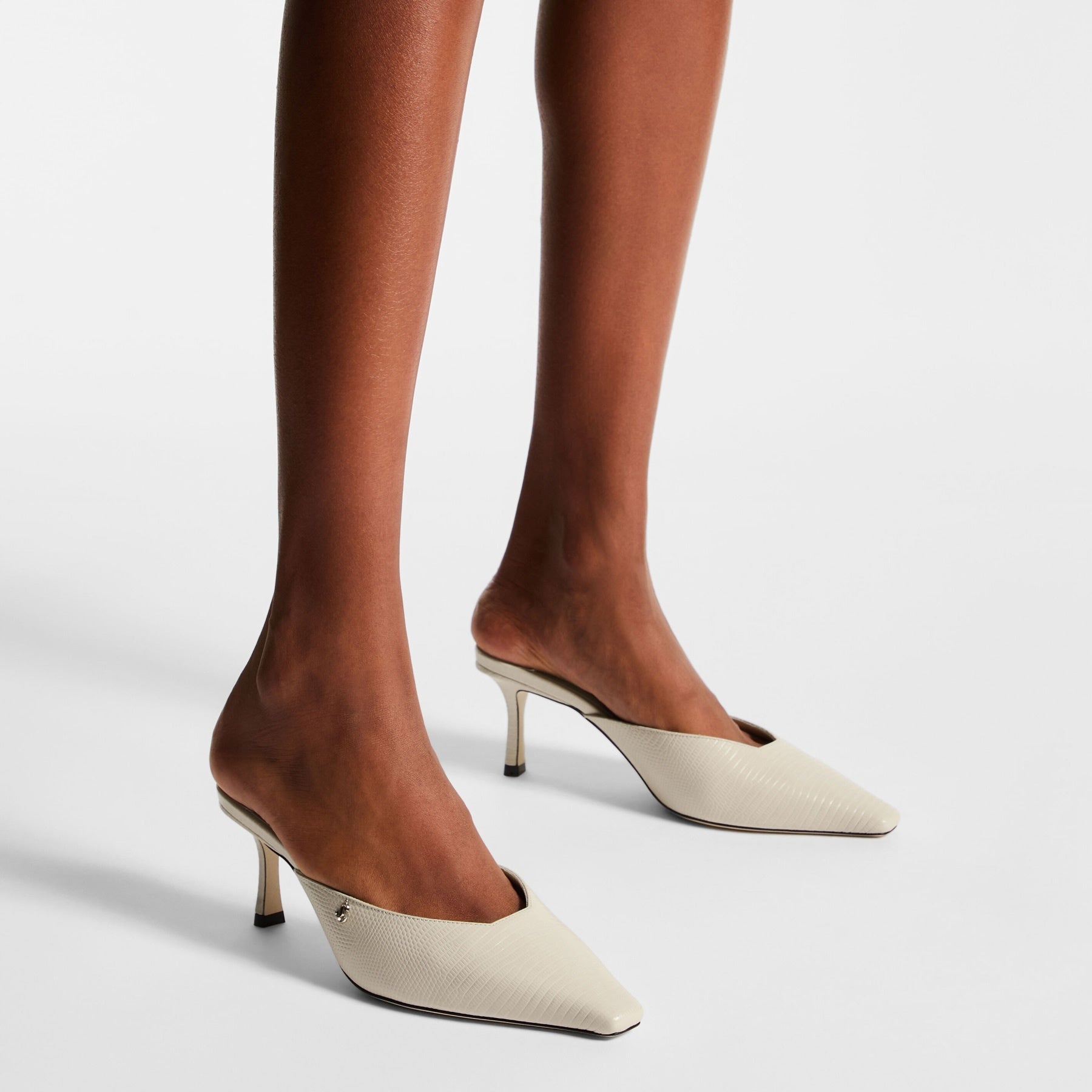Vivi 65 Bamboo Lizard Printed Leather Mules