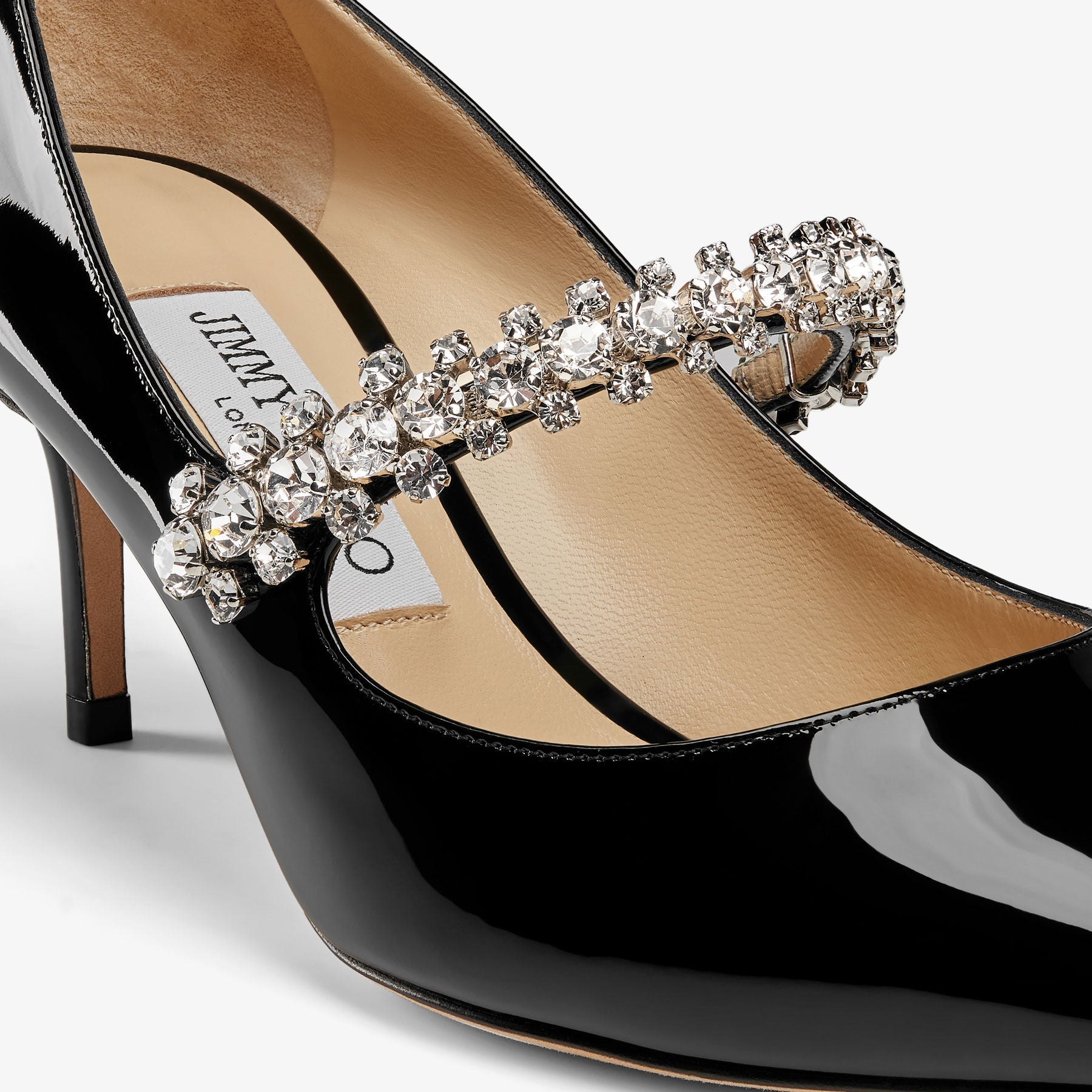 Bing Pump 65 Black Patent Leather Pumps with Swarovski Crystals