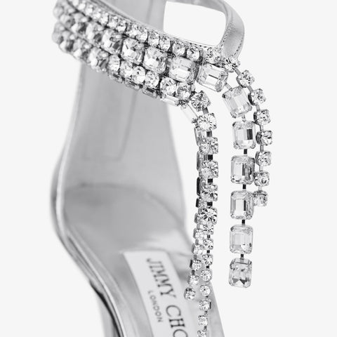 Verity Sandal 100 Silver Vintage Metallic Leather Sandals