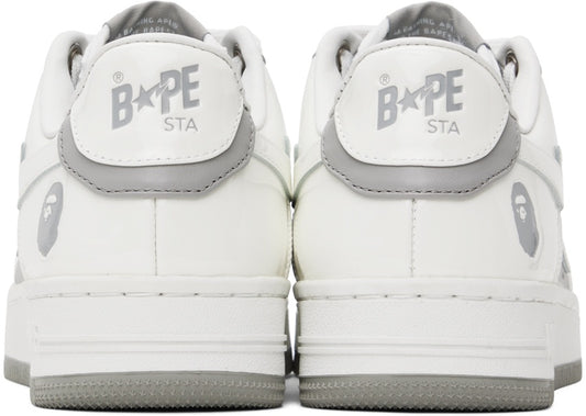 White & Gray STA #6 Sneakers