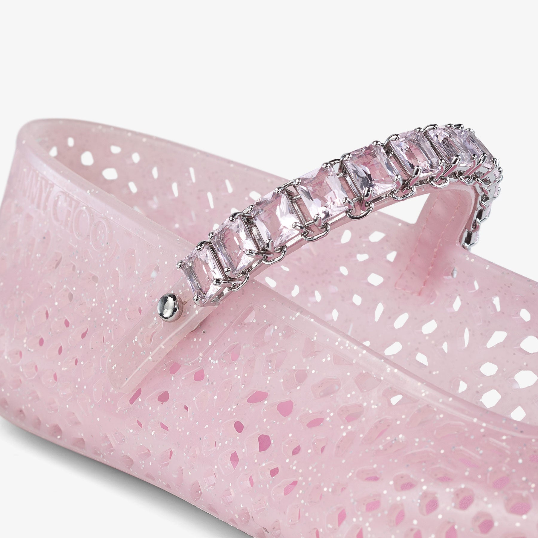 The Jelly Cotton Candy Jelly Ballerina Flats with Crystal Embellishment