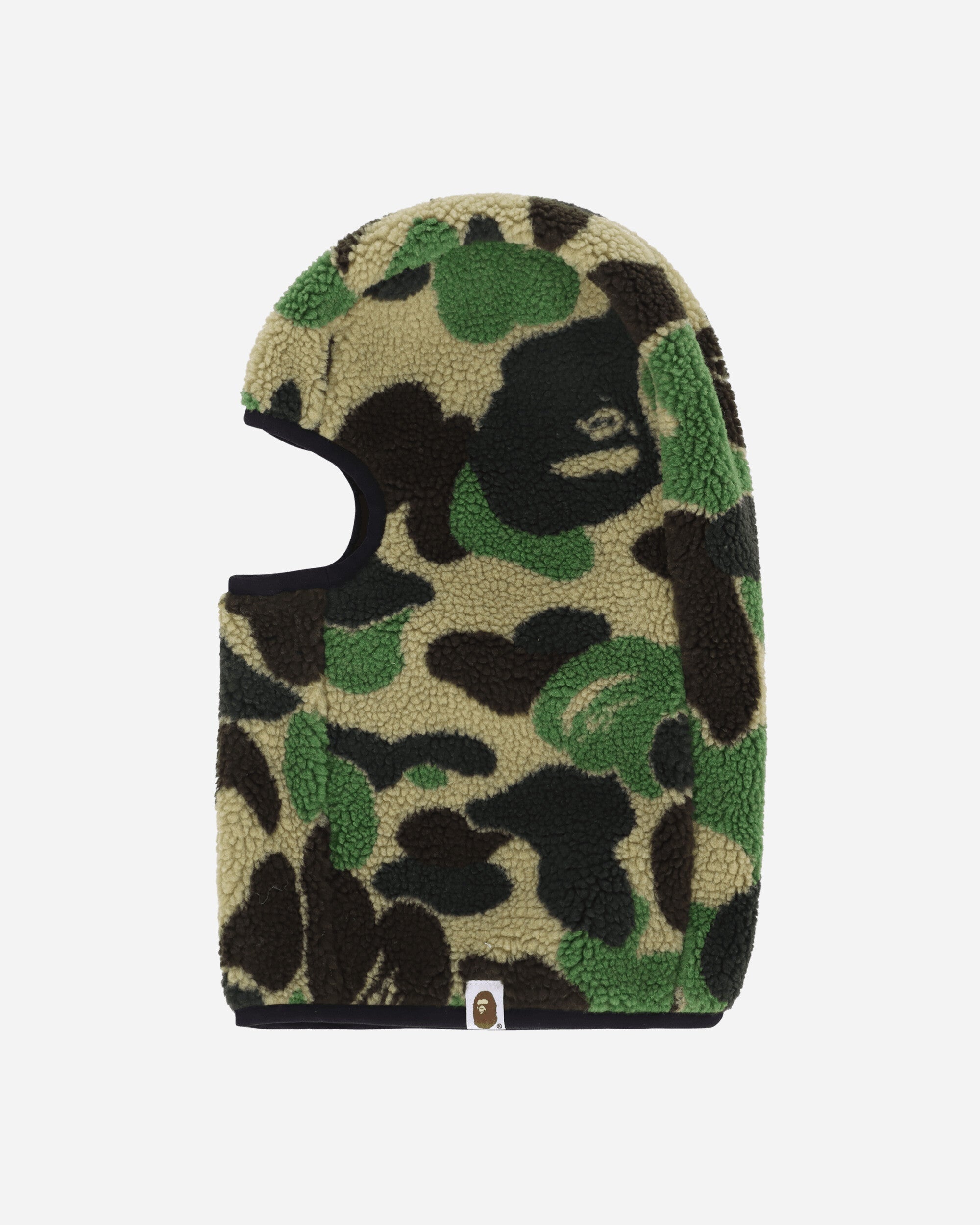 A Bathing Ape ABC Camo Boa Fleece Balaclava Green