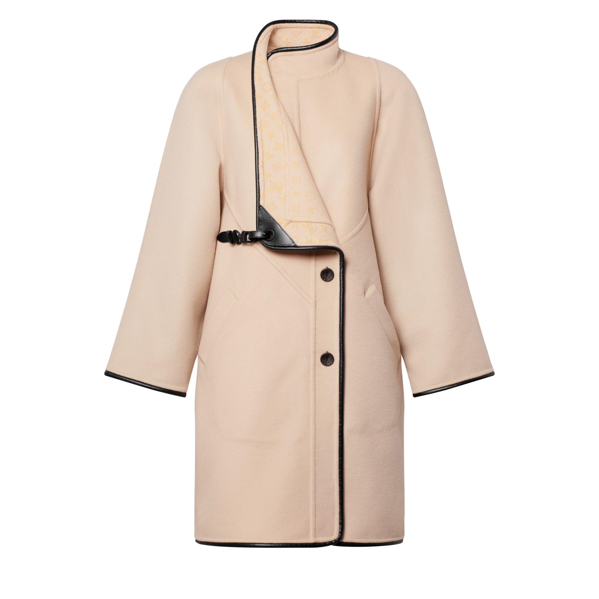 Double Face Long Clip Front Coat