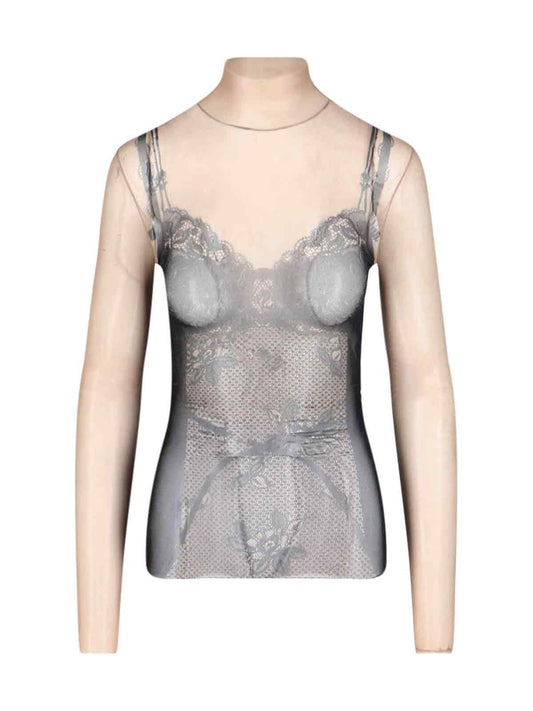 Trompe-l'œil lingerie top