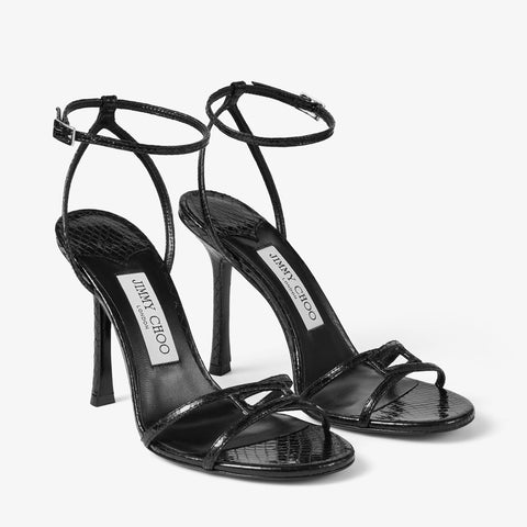 Leo 100 Black Candy Wrap Leather Sandal