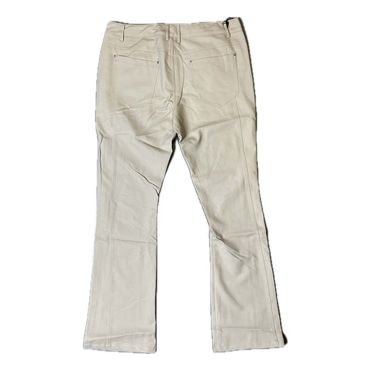 Embellish White Leather Flare Pant Jeans