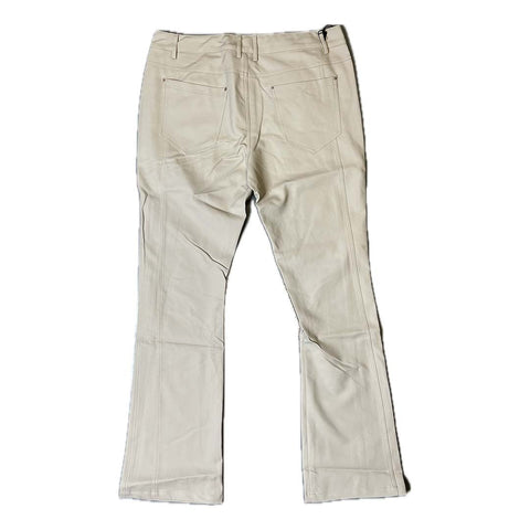 Embellish White Leather Flare Pant Jeans