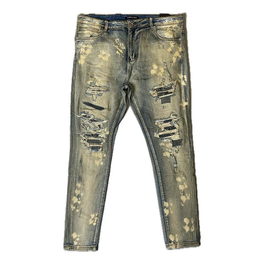 Embellish Trevino Rip & Repair Light Blue Denim Jeans